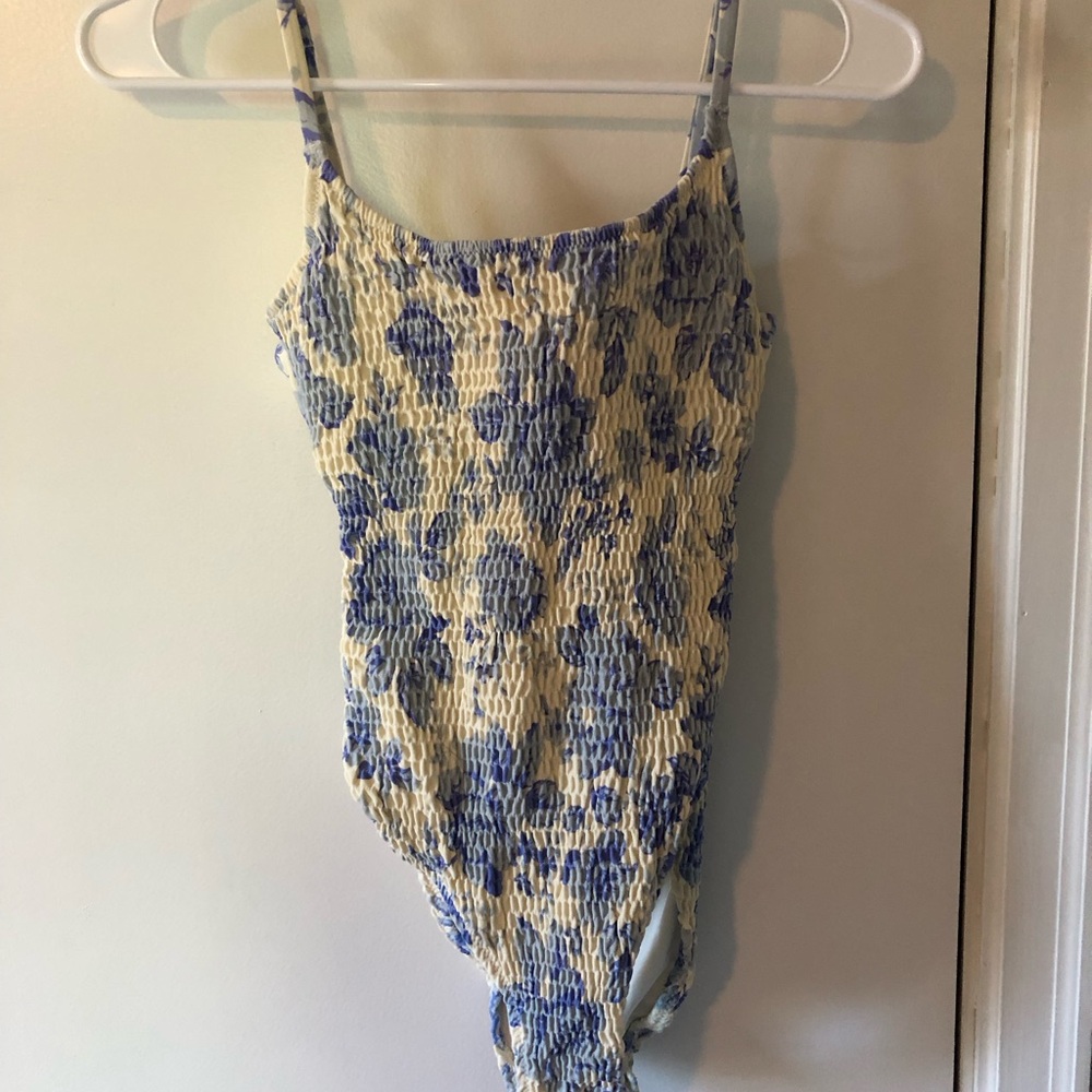 Blue Floral Aerie Swimsuit - Picture 3 of 5